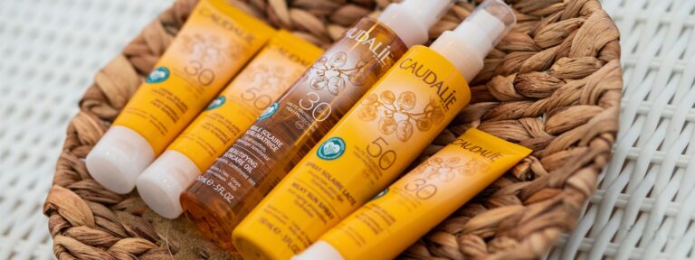 Picture of Caudalie reef-safe sunscreen products.