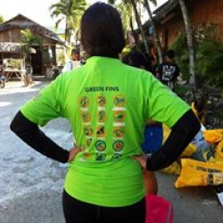 Picture of a member of the Green Fins team in Moalboal, Philippines. 