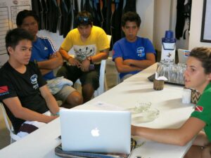 Picture of Green Fins leading a training session for dive centre staff. 