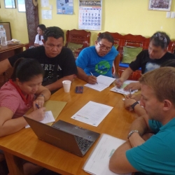 Picture of the Reef-World team leading training with government staff in Mactan, Philippines. 