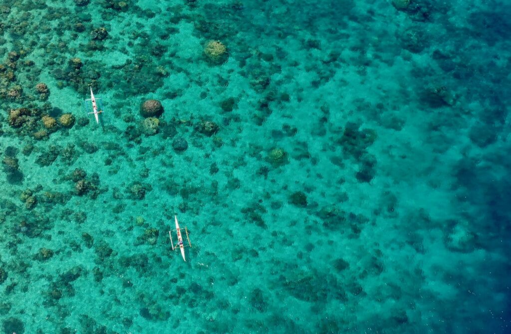 Drone shot of Philippines reefs