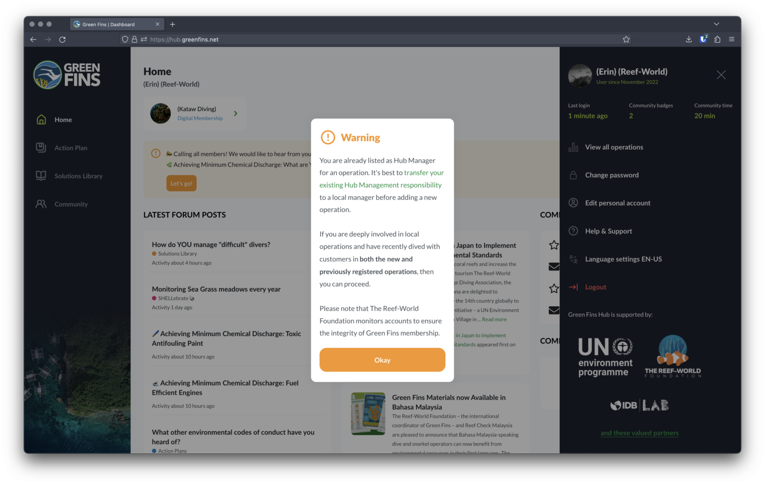 Hub Guide Green Fins