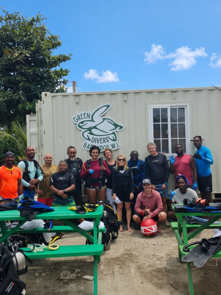 The monthly Dive Against Debris clean up group organised by Green Divers Barbados